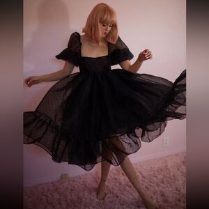 🚨 SOLD 🚨 NWT Selkie The Caviar Polka Dot French Puff Dress